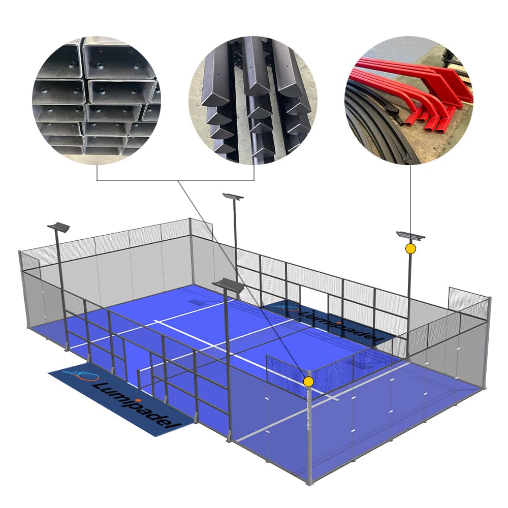 Padel court main structure